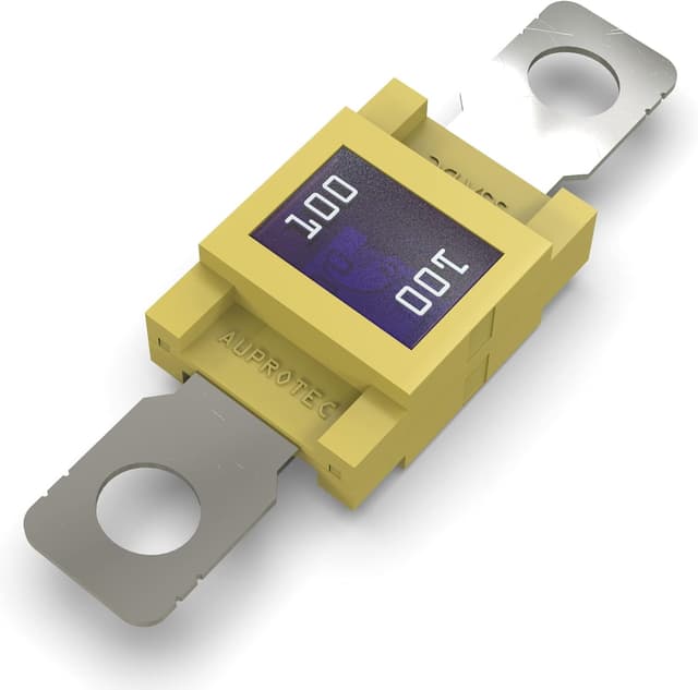 Detalle 2 de AUPROTEC Fusible MEGA à haute intensité avec verrouillage par vis M8, 100A (jaune) – 5 pièces
