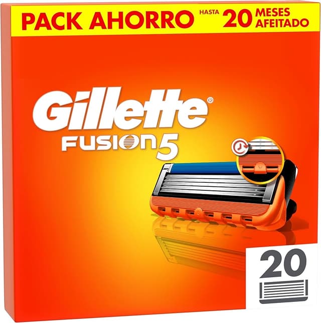 Imagen de Gillette Fusion5 Recambios 20U con 5 Hojas y Banda de Gel ✂️ en OfertitasTOP