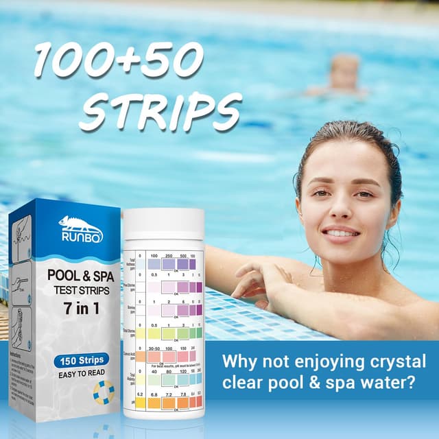 Thumbnail 2 de Tiras reactivas 7 en 1 para piscinas spa, 150 unidades