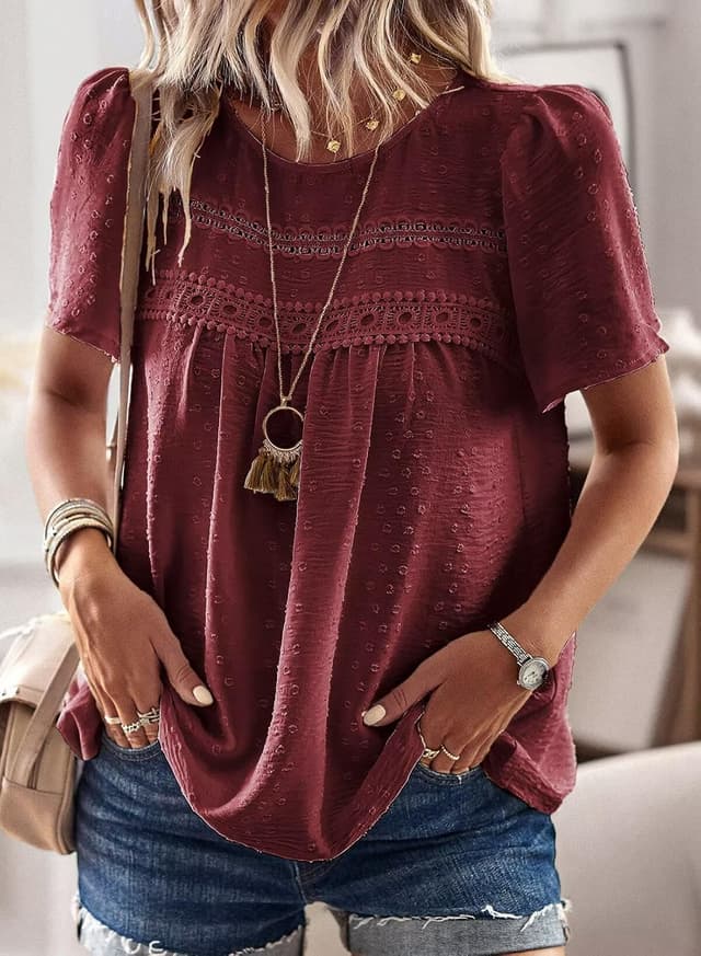 Thumbnail 4 de Sommer Boho Bluse mit Rundhalsausschnitt