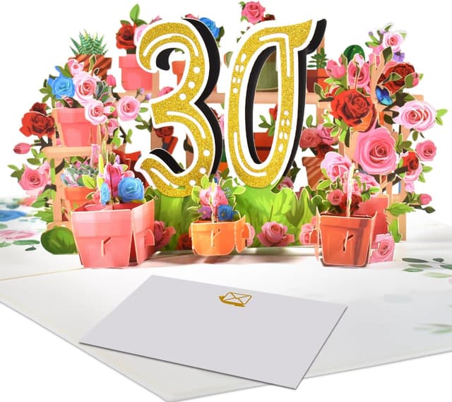 Detalle de 3D Pop-Up Karte 30 Jubiläum Rosenkranz