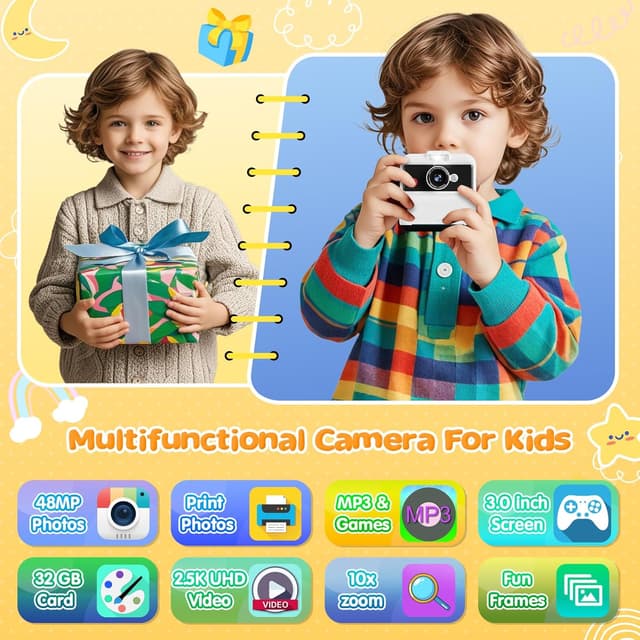 Detalle 2 de CAMCLID Fotocamera Bambini istantanea 3 pollici