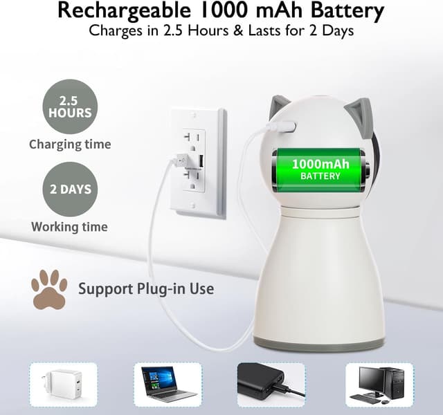 Detalle 2 de YVE LIFE Cat Laser Toy 1200mAh Motion‑Activated