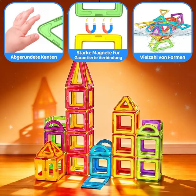 Detalle 1 de WOOBLO Magnetspiel 136 Teile ab 3 Jahren