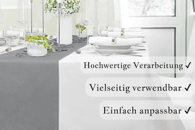 Detalle 2 de Dunkelgrauer Tischläufer 30 cm x 25 m