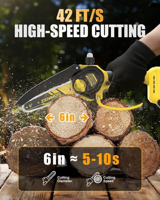 Thumbnail 3 de Zenmos Mini 6in Cordless Chainsaw
