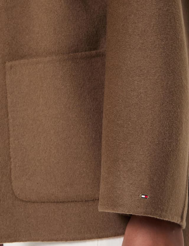 Detalle 2 de Tommy Hilfiger cappotto donna in lana Df Wool con collo funnel