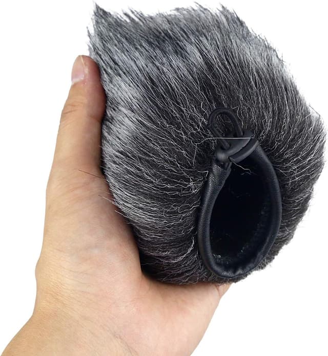 Detalle de SUNMON Pelziger Windschutzscheiben-Muff für Mikrofone (passend u. a. AT2020/AT2020USB+/AT2035/AT2050/AT4040)