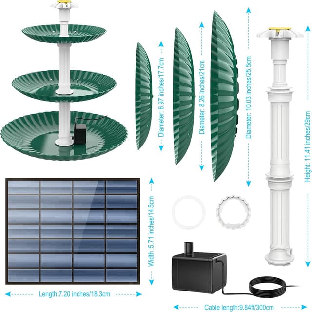 Thumbnail 6 de AISITIN DIY Brunnen Vogeltränke 3,5W Solarpumpe
