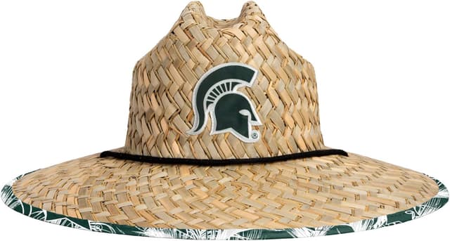 Detalle de FOCO NCAA Men’s College Team Logo Floral Lifeguard Beach Straw Sun Hat