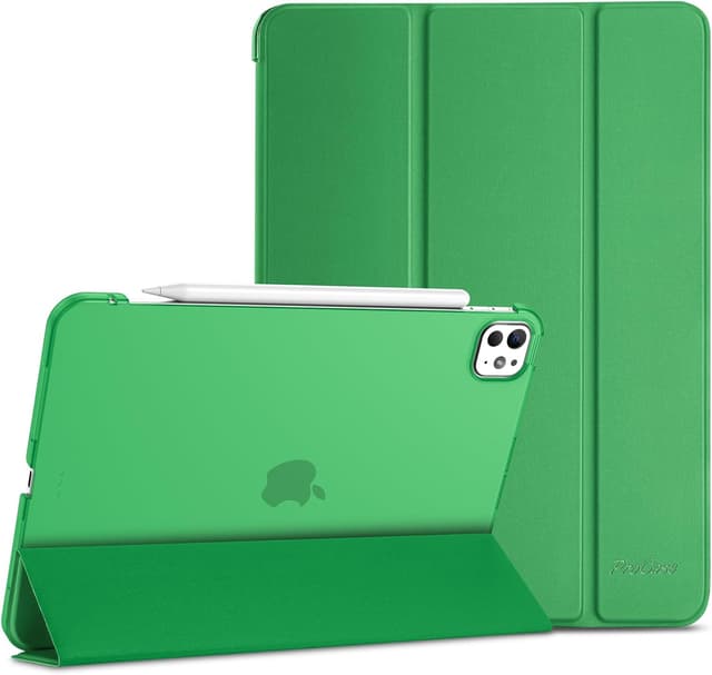 Detalle de ProCase Hülle für 11" iPad Pro (M5/M4) 2025/2024 – leichtes Smart Case mit Tri-Fold und Transparenz (Leichtgrün)
