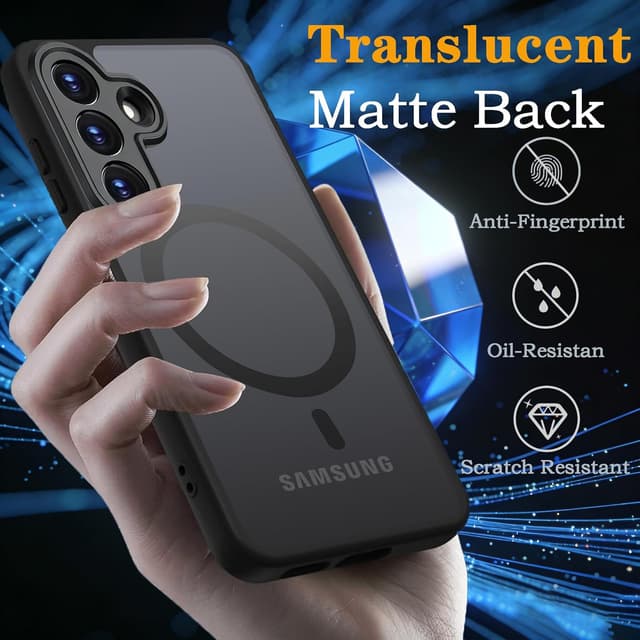 Detalle 2 de ANLYGOLD coque magnétique translucide avec protection écran et caméra pour Samsung Galaxy A57 5G compatible MagSafe