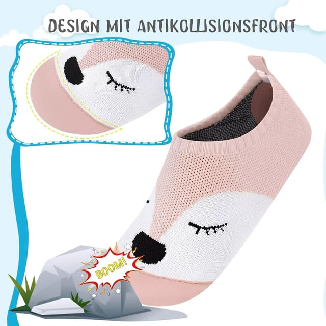 Detalle de Kyopp Hausschuhe für Kinder – atmungsaktive, rutschfeste Barfußschuhe mit Schutzkappe