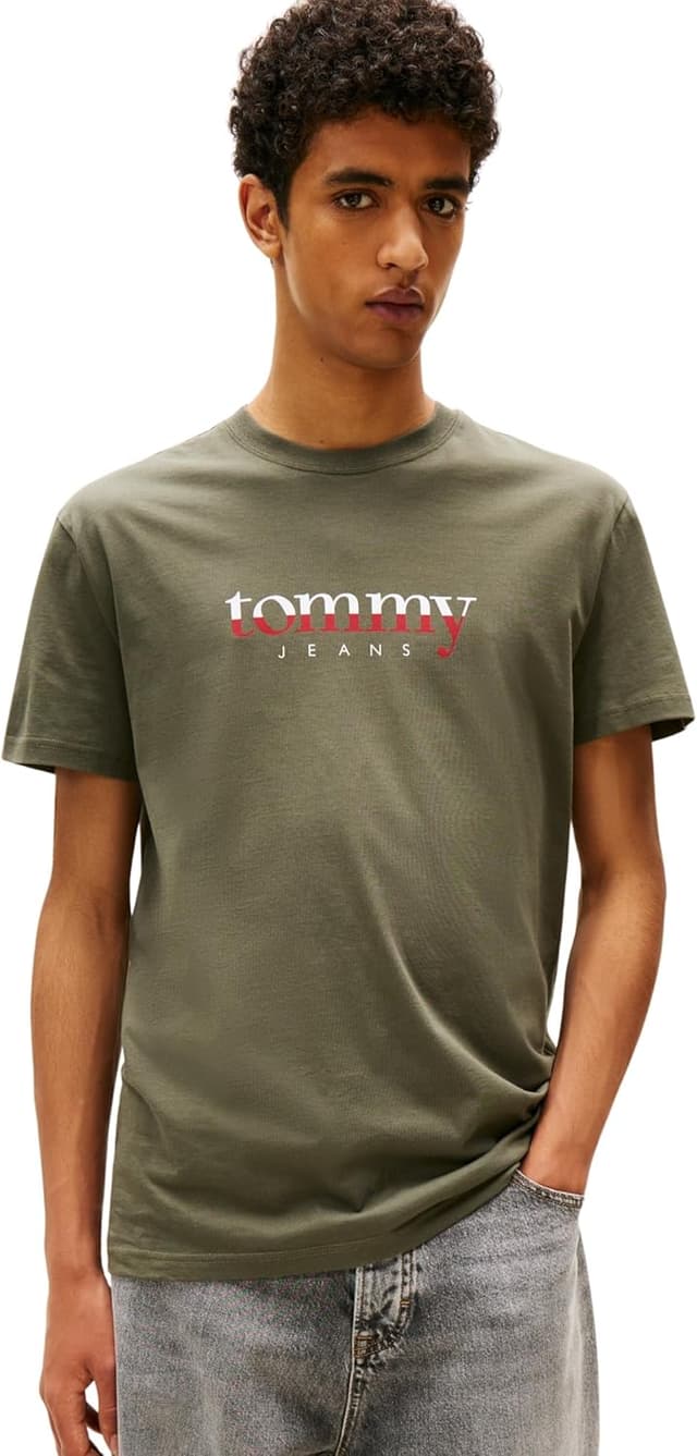 Detalle de Tommy Jeans Uomo T-Shirt Maniche Corte Tee Regular Fit in cotone rigenerato