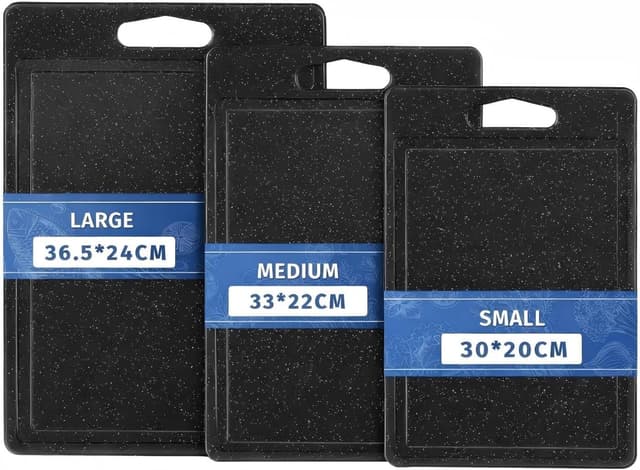 Detalle de DIFULI Schneidebrett Set 3-teilig Granitoptik