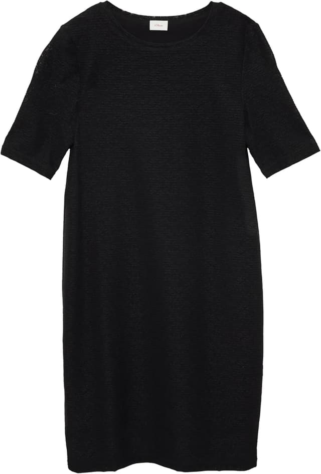 Detalle 2 de s.Oliver Schmal geschnittenes Kleid aus elastischer Spitze mit Rundhalsausschnitt