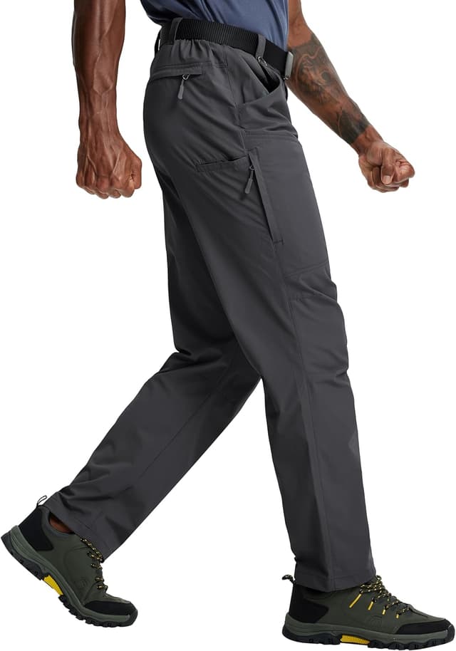 Thumbnail 6 de Lightweight Mens Hiking Cargo Pants with Nylon Stretch, Waterproof Quick-Dry, 6 Pockets