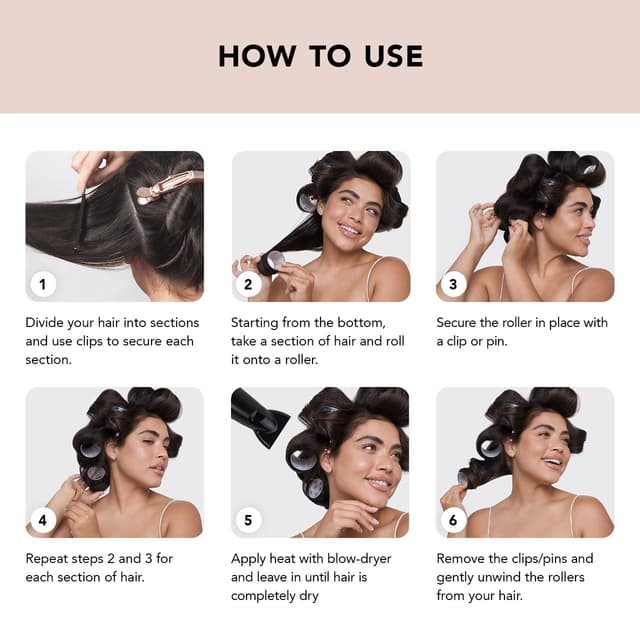 Detalle de Kitsch XL Ceramic Thermal Hair Rollers – 4 Velcro-Wärmerollen für mehr Volumen (2,5" & 3")