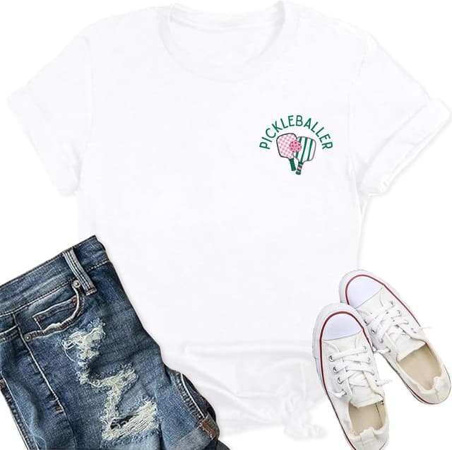 Thumbnail 6 de Qskall women’s pickleball T-shirt – soft paddleball tee with racket pattern