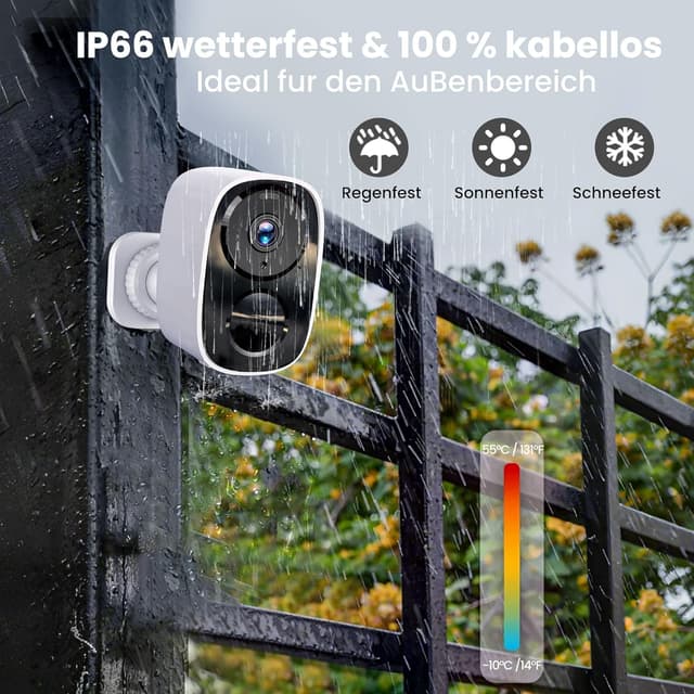 Thumbnail 6 de 2K/3MP Überwachungskamera Außen 2K Farb-Nachtsicht