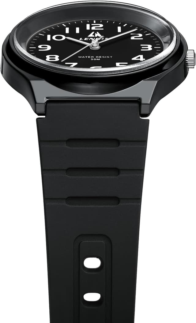 Detalle 2 de LN LENQIN men’s analog quartz watch with silicone strap – 30M waterproof fashion casual