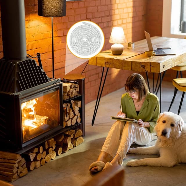 Thumbnail 6 de flintronic Guarnizione per porta stufa in fibra di corda ignifuga (Φ10 mm, 3 m) bianca