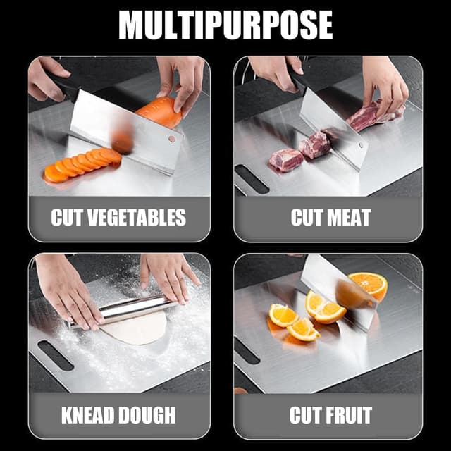 Detalle 1 de Titanium Cutting Board (100% Pure Titanium) — Double-Sided, Dishwasher Safe, Hygiene-Focused