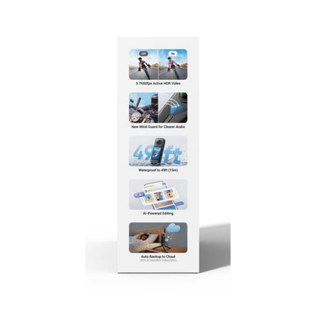 Detalle de Insta360 X5 Cámara 72 MP 8K Ultra HD 360° estabilizada