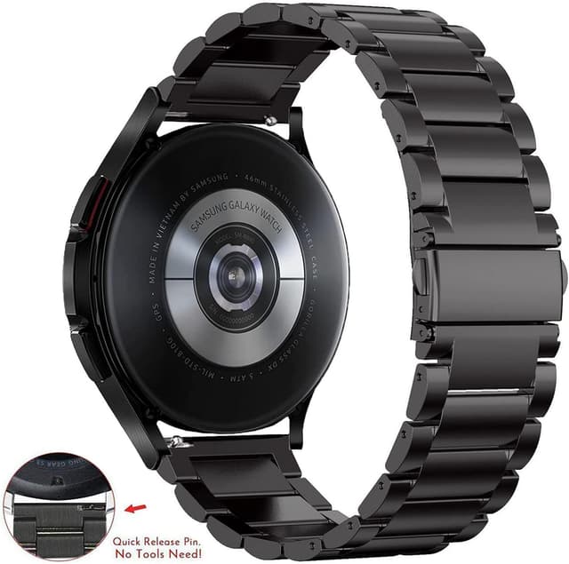 Detalle de OTOPO 20mm stainless steel quick-release strap for Samsung Galaxy Watch 4/5/6 & Classic (40–47mm)