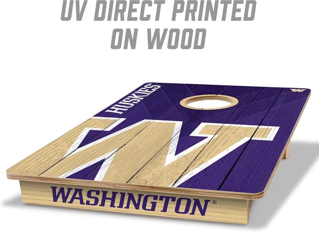 Detalle de YouTheFan NCAA 2’ x 3’ Wood Cornhole Game with Logo Bags