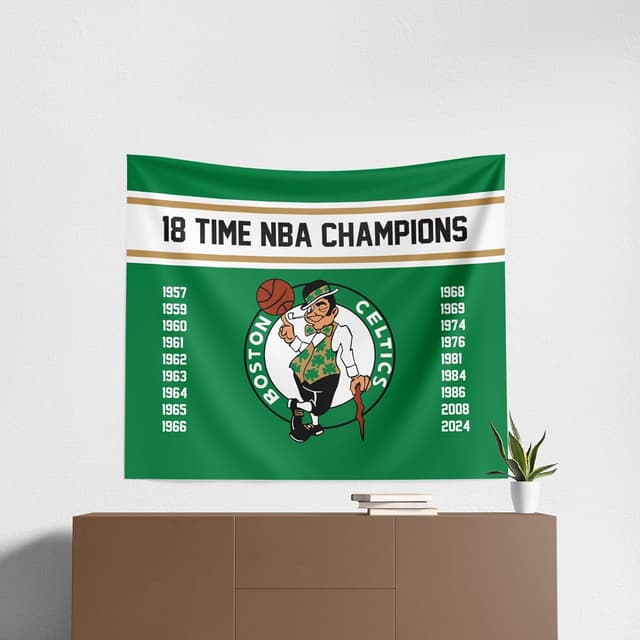 Detalle de Northwest 2024 NBA Champions Boston Celtics Printed Wall Hanging Tapestry (34 x 40 in)