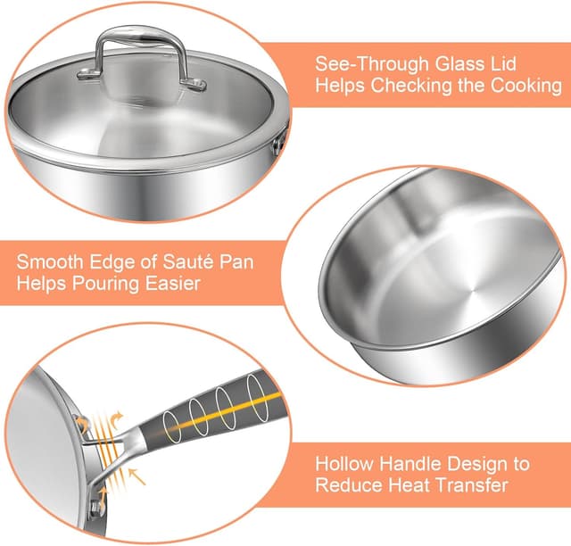 Thumbnail 5 de EWFEN 12-Inch Tri-Ply Frying Pan