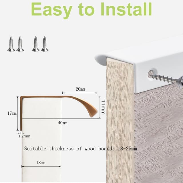 Detalle de HY HUIJUN 2 pezzi maniglie nascoste per armadio in alluminio bianco (interasse 64 mm, lunghezza 80 mm)