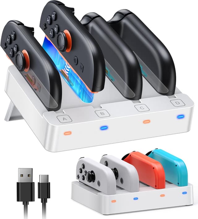 Detalle de Station de charge Joy-Con FYOUNG, 8 ports