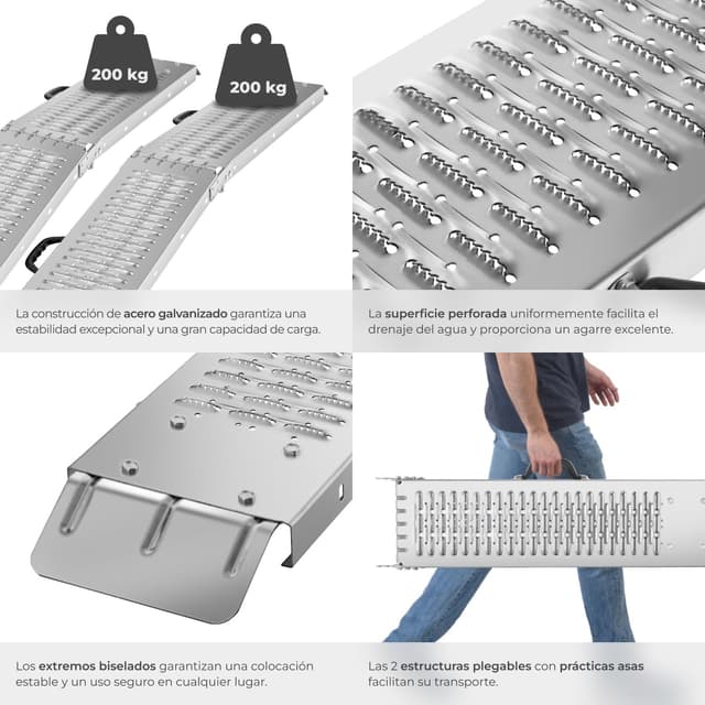 Thumbnail 4 de tectake® 2X Rampas plegables 186 cm para carga