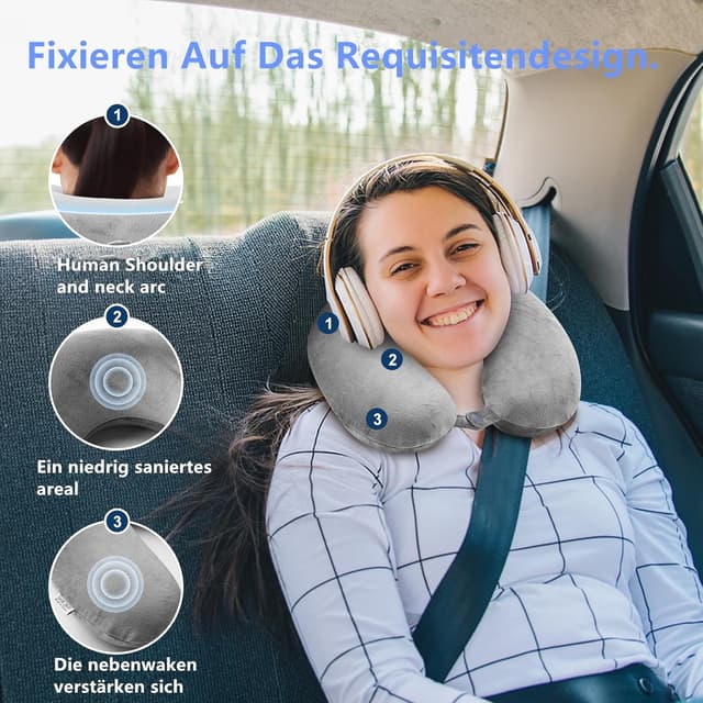 Thumbnail 2 de kierain Nackenkissen Reisekissen aus Memory Foam