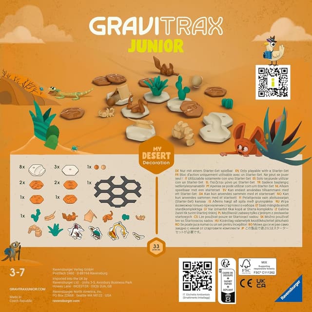 Detalle de Ravensburger Gravitrax Junior Extension Desert: pista biglie per bambini con 33 pezzi
