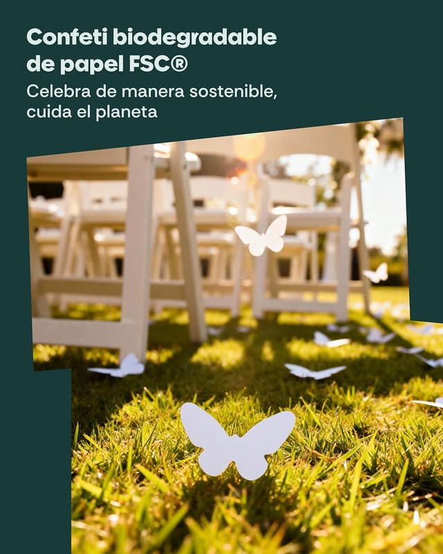 Thumbnail 3 de Cañones de confeti mariposas blancas 5 unidades