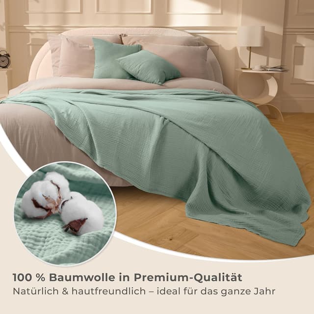 Detalle 2 de LAYNENBURG Musselin Tagesdecke 150x200