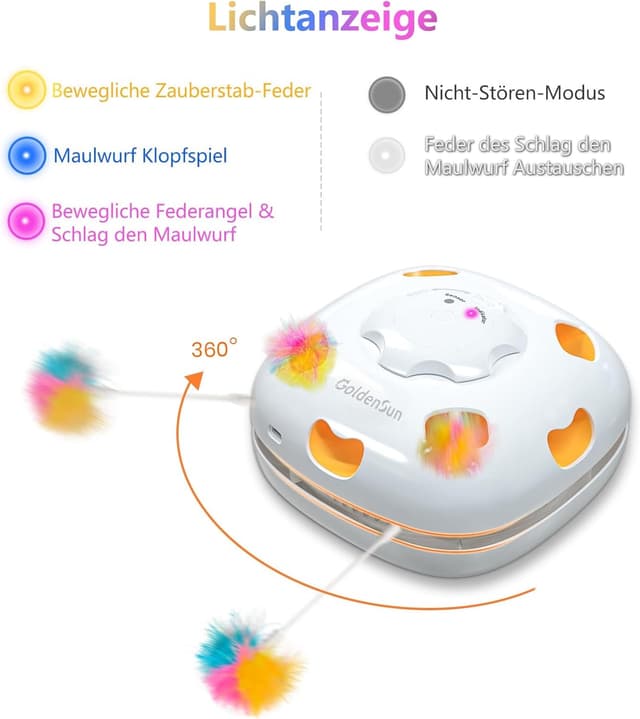 Thumbnail 6 de GoldenSun Katzenspielzeug 4‑in‑1 Wiederaufladbar