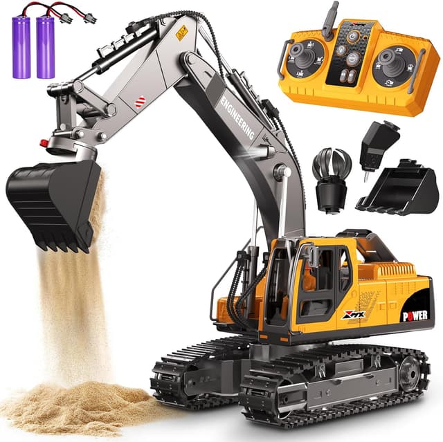Imagen de CozyBomB Construction Digger RC excavator with 3 heads en OfertitasTOP