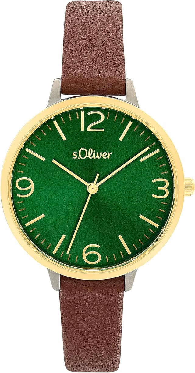 Thumbnail 4 de s.Oliver Damen Armbanduhr Quarzuhr Analog Leder 18,5 cm