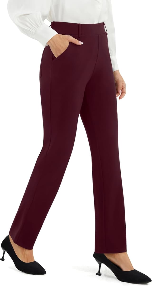 Detalle 2 de AFITNE Straight Leg Trousers with Pockets for Women (pull-on workwear), available in 29/31/33 inch lengths