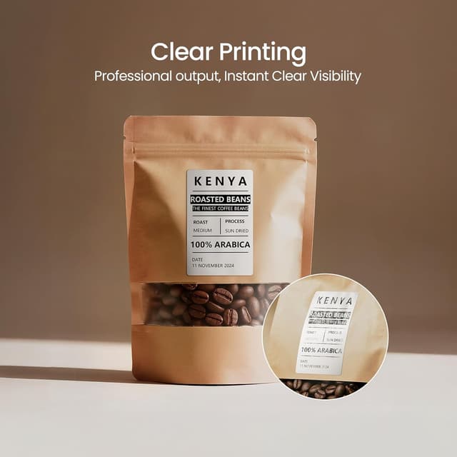 Detalle de CLABEL 6 rotoli nastro termico bianco 50x40 mm per stampanti di etichette