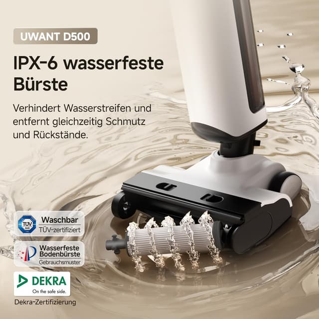 Detalle 2 de uwant D500 Nass Trockensauger mit 180° Lay-Flat, 17.000 Pa und IPX6-Bodenbürste