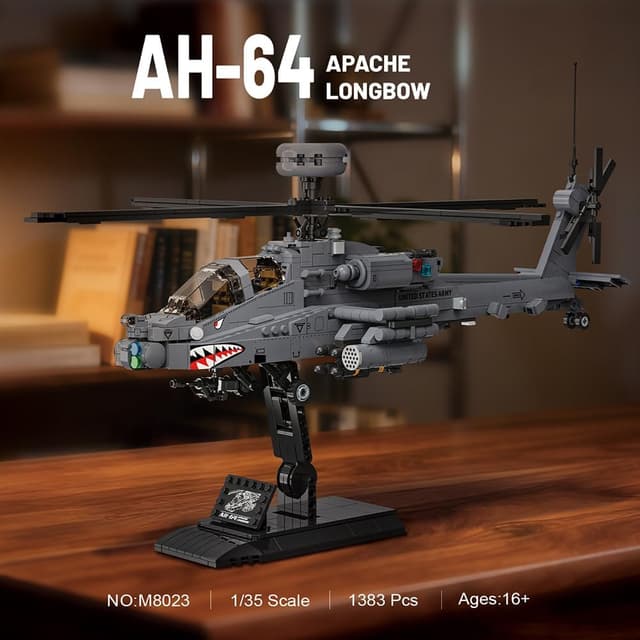 Detalle 2 de MISINI M8023 AH-64 Apache Langbogen Blockset im Maßstab 1:35 (1.383 Teile)