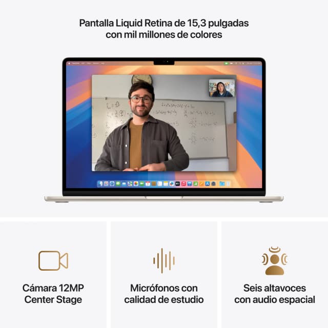 Detalle de Apple MacBook Air 15 (2025) con chip M4, 16GB y SSD de 512GB
