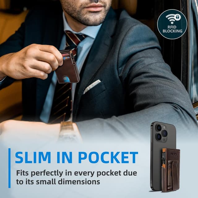 Thumbnail 6 de miyozi Men Wallet Slim RFID Front Pocket 3.9"