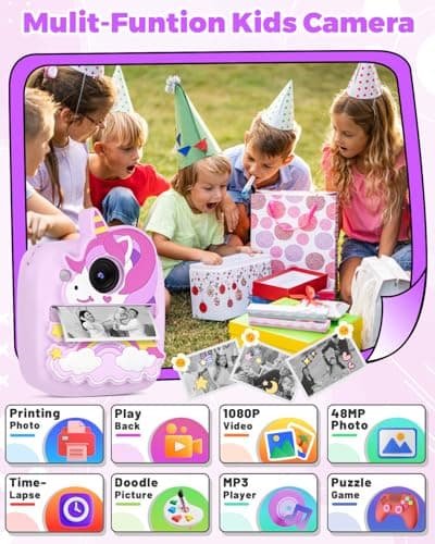 Detalle 2 de CHRERNA Appareil photo instantané enfants HD 48MP