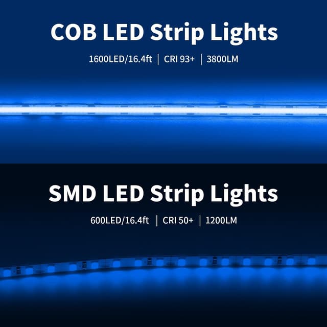 Detalle de ShineBurky COB Tira LED 12V Azul 🌟 Decoración Flexible Interior Exterior